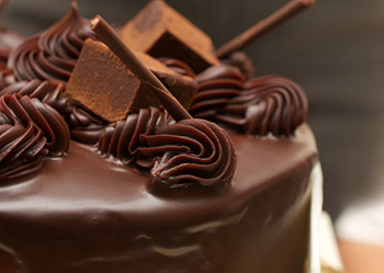 チョコケーキのアップの画像